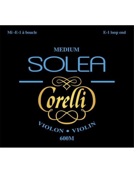 Jeu de cordes pour violon Solea Corelli 600M, tension moyenne, extrémité bouclée
