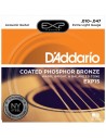 Bronce fosforado revestido D'Addario EXP15, extra ligero, 10-47