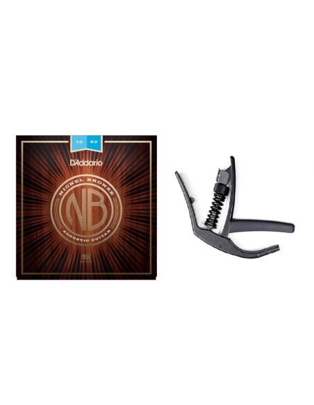 D'Addario NB1253 Light Muta 12-53 + Capotasto Artist