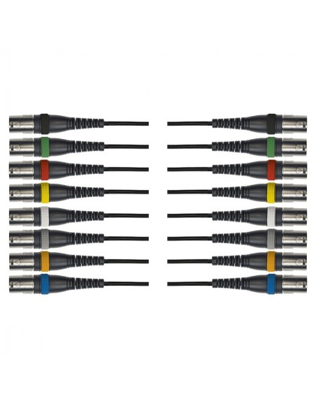 OC14 Whip 8 Cables XLR Male/XLR Female 5m