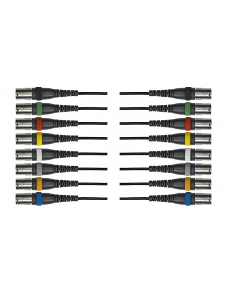 OC14 Whip 8 Cables XLR Male/XLR Female 5m