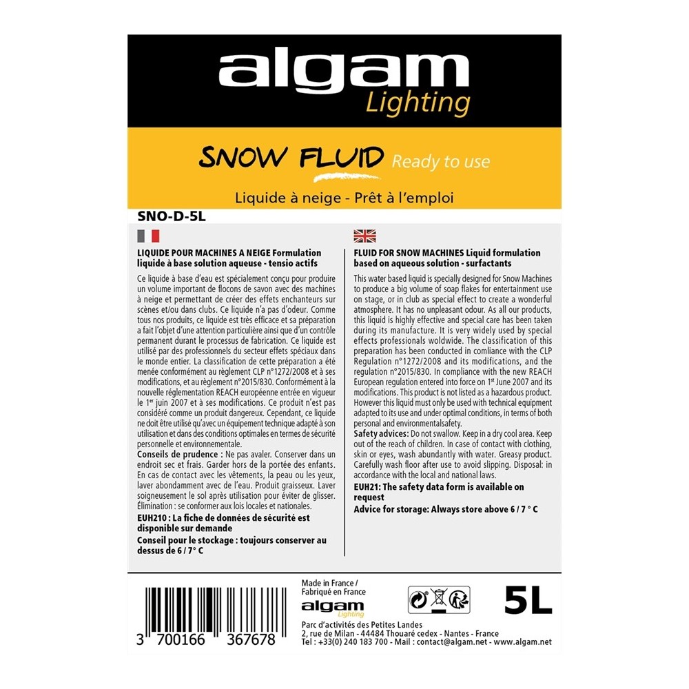 SNO-D-5L Liquide à neige prêt à...