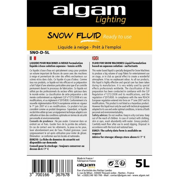 SNO-D-5L Ready to Use Snow Liquid 5L
