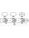 EZ1761N Mécaniques pour guitare acoustique 1+1 en laiton chromé 2 pièces