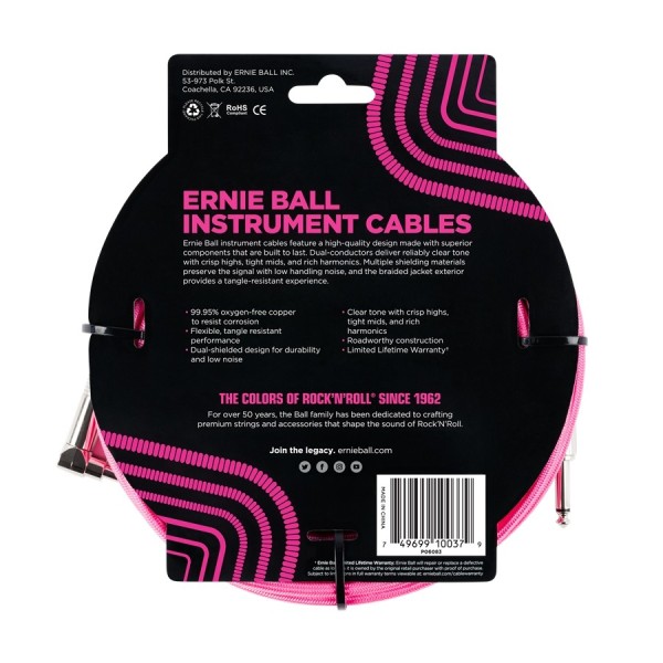 6083 Neon Pink Braided Cable 5.49 m