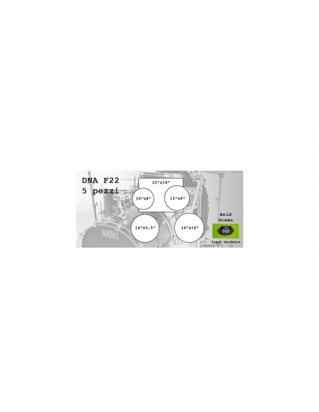 ADN F22 5 pièces Vert acide - Matériel noir