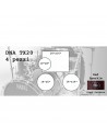 DNA TX20 4 piezas con brillo rojo y herrajes negros