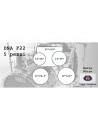 DNA F22 5 pezzi Matte White - Black Hardware