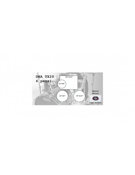 DNA TX20 4 pezzi Matte White - Black Hardware
