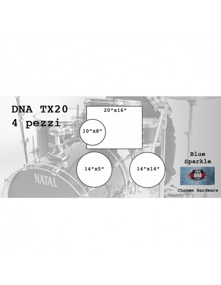 DNA TX20 4 Piece Blue Sparkle - Chrome Hardware
