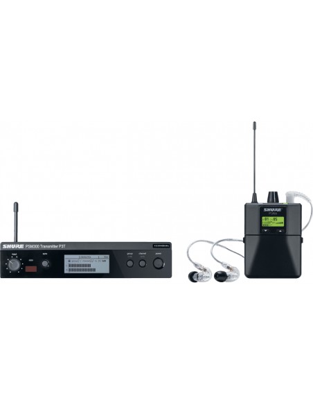 P3TERA215CL P3TE-Sender, P3R-Empfänger, SE215-Ohrhörer. (L19)