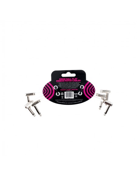 Cable de conexión de cinta plana 6385, blanco, 15.24cm , paquete de 3