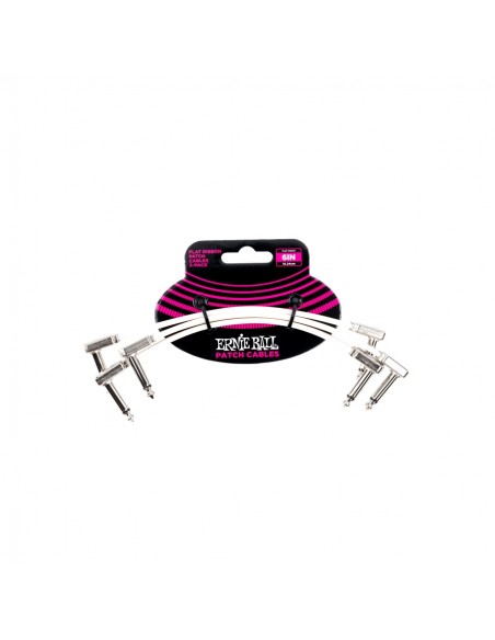 Cable de conexión de cinta plana 6385, blanco, 15.24cm , paquete de 3