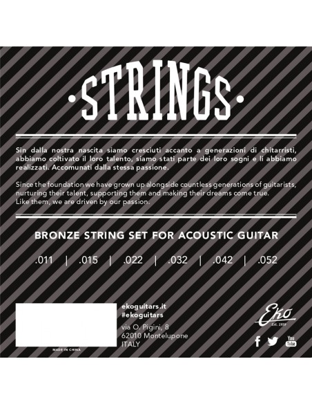 Akustikgitarrensaiten Bronze 11-52 Light Medium Satz/6