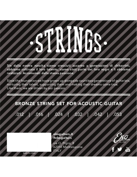Corde Chitarra Acustica Bronze 11-52 Light Medium Set/6
