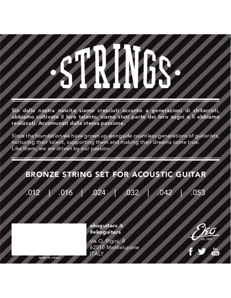 Acoustic Guitar Strings Bronze 12-53 Medium Set/6
