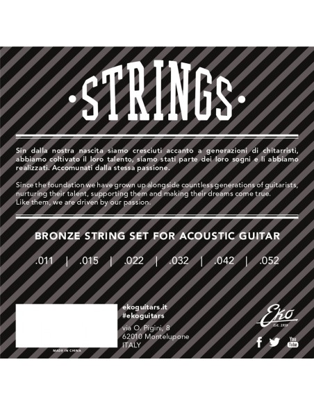 Corde Chitarra Acustica Bronze 12-53 Medium Set/6