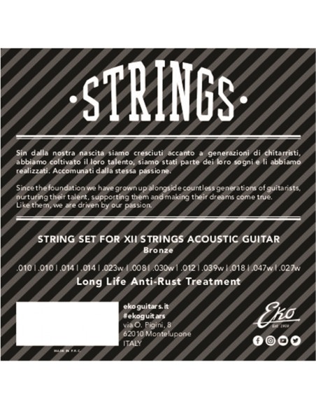 Acoustic Guitar Strings XII Bronze 10-47 Light Set/12