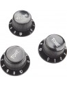 EZ1215B Stratocaster® Style Adjustment Knobs Black 3 Pcs