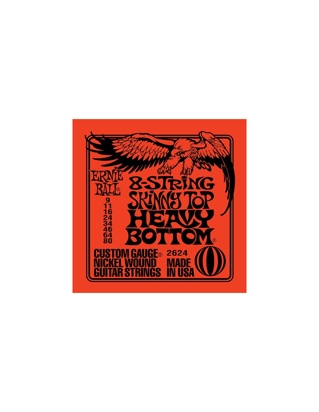 Ernie Ball 2624 - 8-String Skinny Top Heavy Bottom 09-80