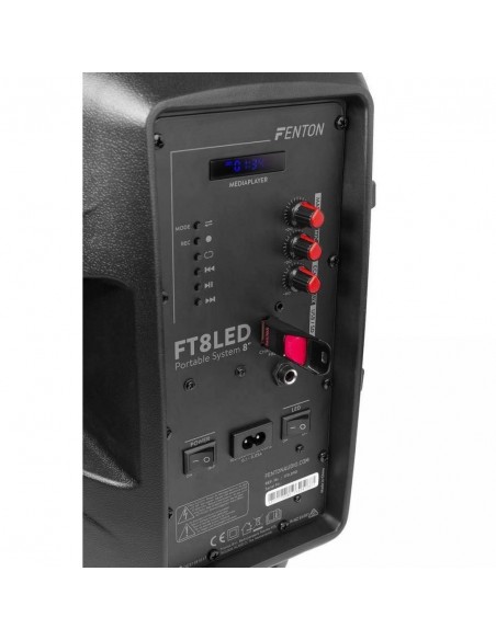 Fenton FT8LED Sistema Portatile con Radiomicrofono e Bluetooth