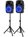 Ensemble de haut-parleurs Vonyx Vps122a Actspeakset 12" LED et supports