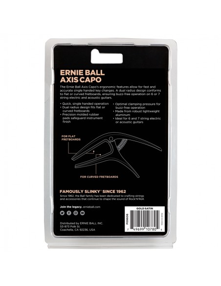 Ernie Ball 9606 Axis Capo Gold Satin