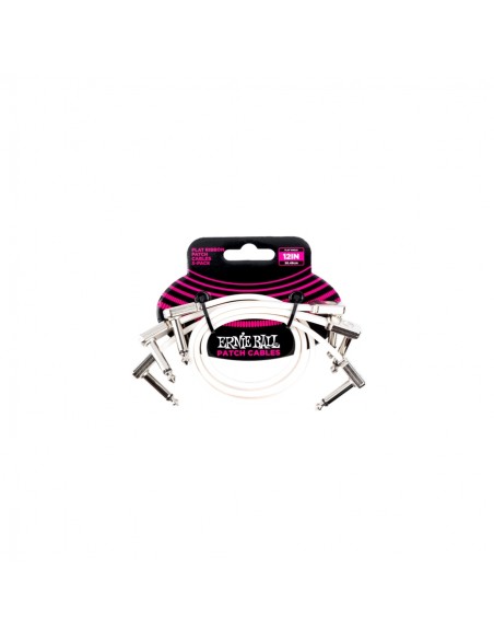 Ernie Ball 6386 Flat Ribbon Patch Cable White 30.48cm 3Pk
