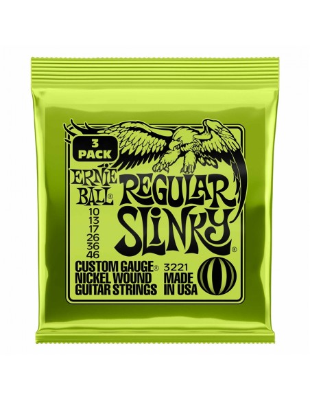 Ernie Ball 3221 Nickel Wound Regular Slinky 10-46 3 Set