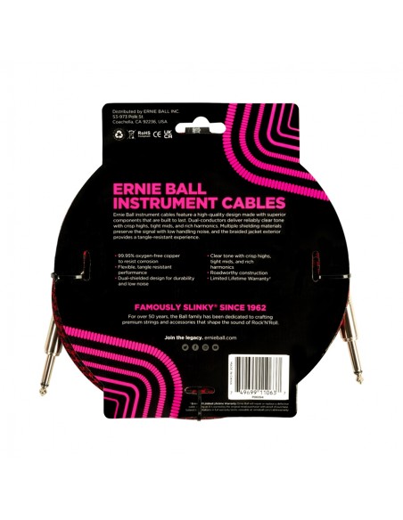 Ernie Ball - 6394 Braided Straight Straight 3 mt