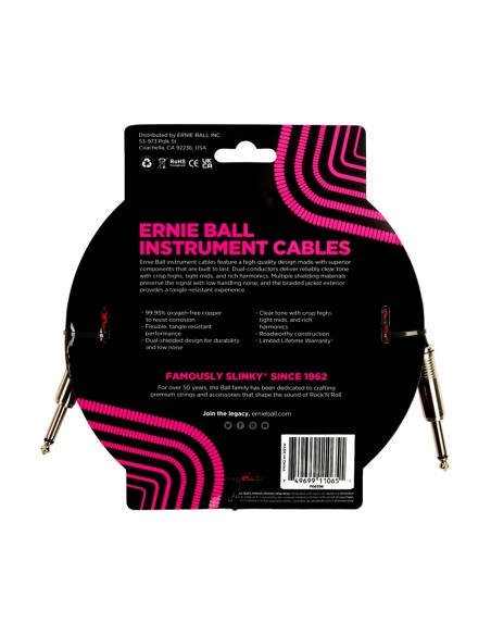 Ernie Ball 6396 Braided Straight Straight 5.5m