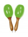 MARACAS-VERT-L Maracas grandes de madera - Verde