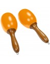 MARACAS-JAUNE-L Grandes maracas en bois - Jaune