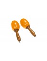 MARACAS-JAUNE-L Grandes maracas en bois - Jaune