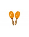 MARACAS-JAUNE-L Grandes maracas en bois - Jaune
