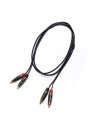 Cable de audio de 2 m con conector RCA de 4 pines y 2 conectores RCA de 2 pines.