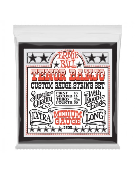 Ernie Ball 2303 Banjo Tenore Medium Loop End Stainless Steel
