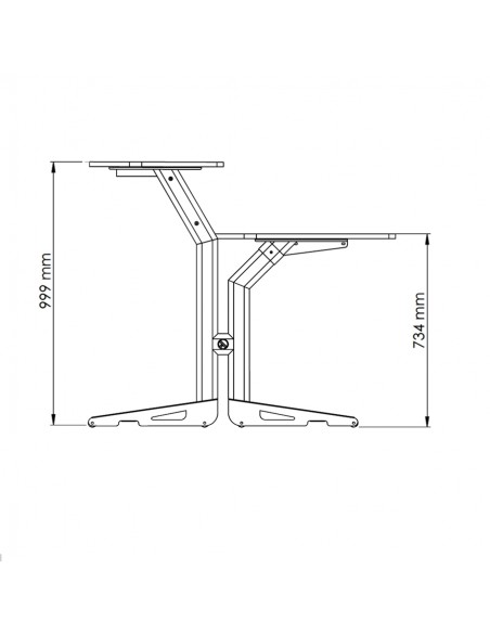 Poste de travail à 2 étagères Z/630 BK