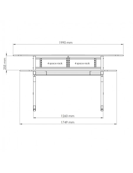 Poste de travail à 2 étagères Z/630 BK
