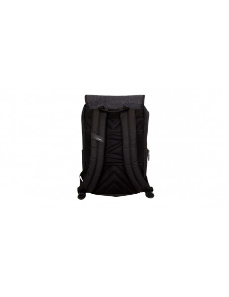 T9001 - Gray Flap Black Laptop Backpack