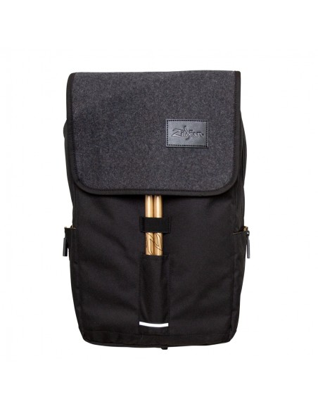 T9001 - Gray Flap Black Laptop Backpack