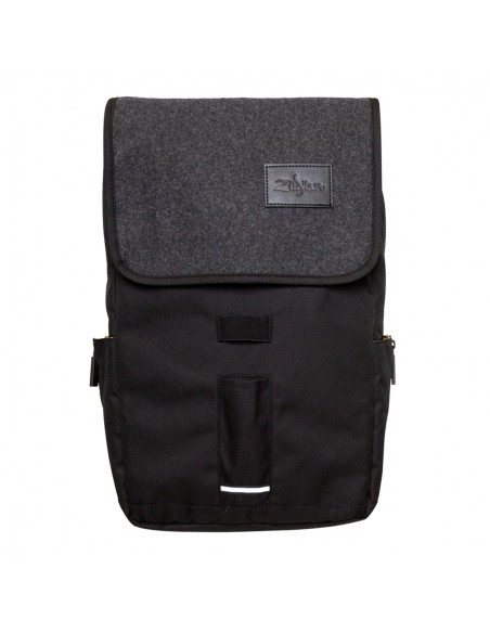 T9001 - Gray Flap Black Laptop Backpack