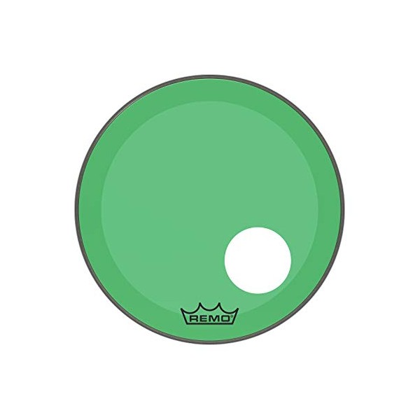 Remo P3-1324-CT-GNOH Powerstroke 3 Pelle Risonante per Grancassa con Foro da 24 Verde