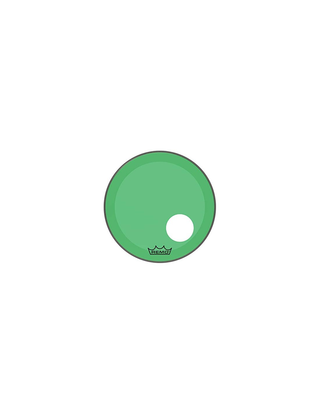 Remo P3-1324-CT-GNOH Powerstroke 3 Pelle Risonante per Grancassa con Foro da 24 Verde