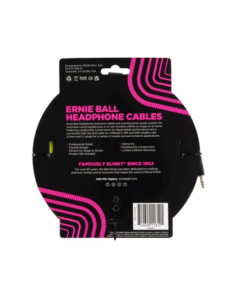 Ernie Ball 6424 Prolunga cuffie trs jack piccolo 3m