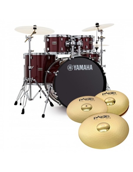 YAMAHA Rydeen Studio 20" Burgundy Glitter con Set piatti Paiste 101