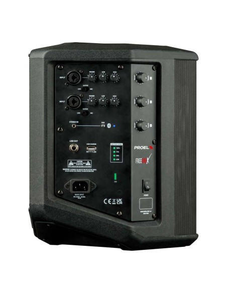 Proel FREEONEX Sistema audio portatile a batteria con bluetooth 200w Nero