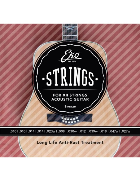 Eko Corde Chitarra Acustica 12 Corde Bronze 10-47 Light Set/12