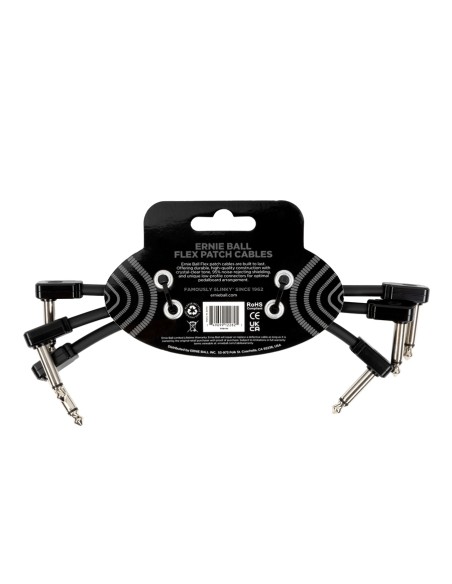 6444 Flex Patch Cable Black 15cm 3pk