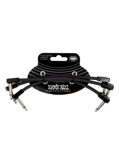 6444 Flex Patch Cable Black 15cm 3pk